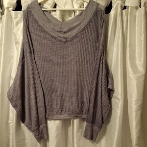 We The Free Heathered Knit Top Lg